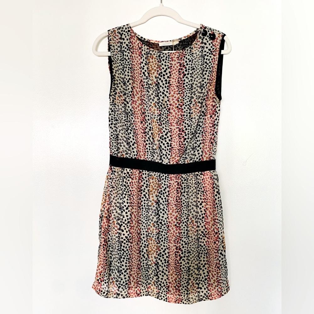 See You Soon brand dress with heart/leopard like pattern (black/orange/red)